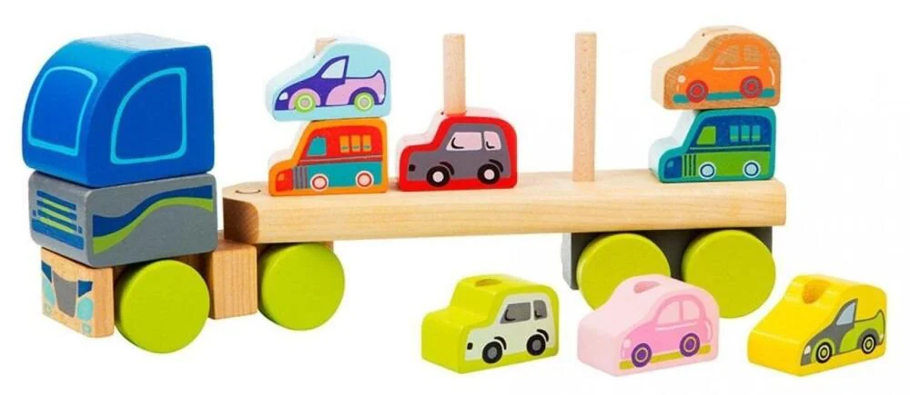 Деревянная игрушка Cubika Тягач с машинками LM-12 foto