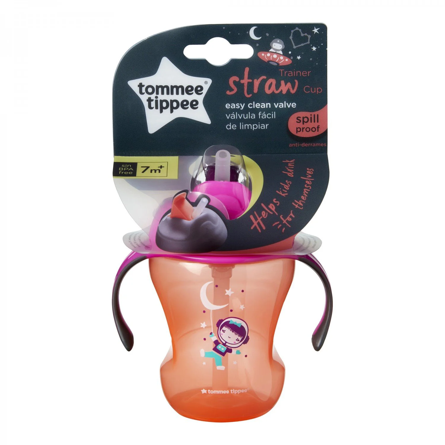 Кружка-непроливайка с соломой Tommee Tippee Pink (7+ мес.), 230 мл