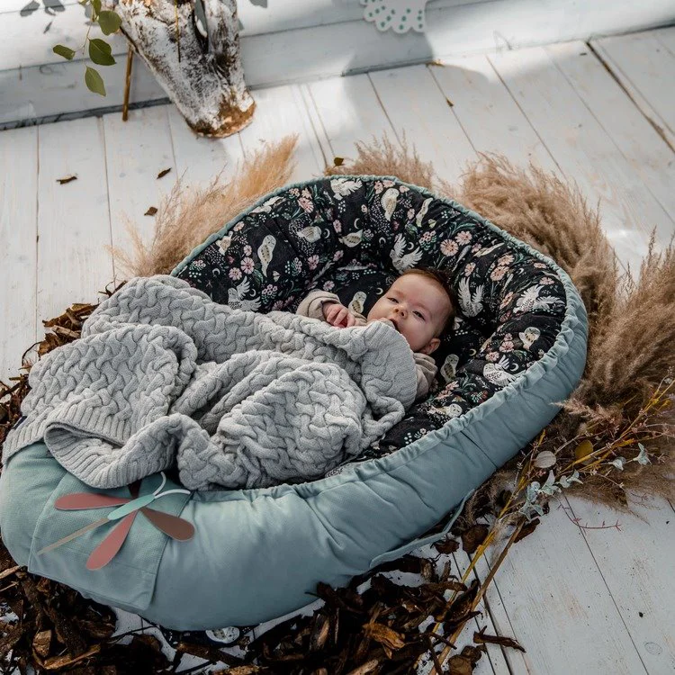 Babynest La Millou Velvet Collection - Dundee & Friends Blue - Dark Grey foto