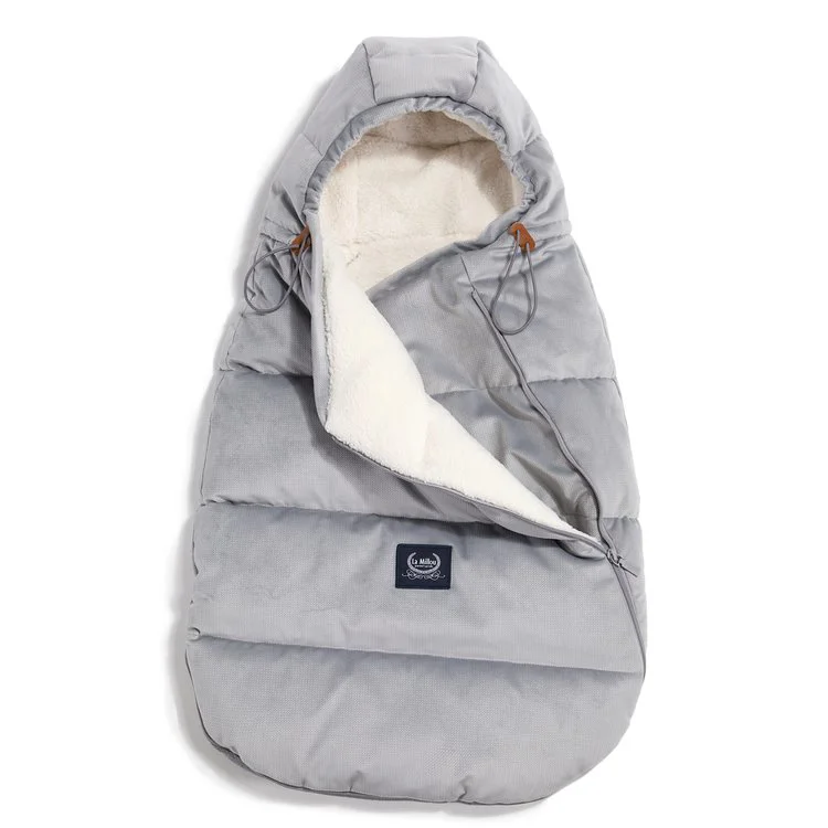 Husa De Iarna Pentru Carucior La Millou - Baby - Velvet Collection - Dark Grey