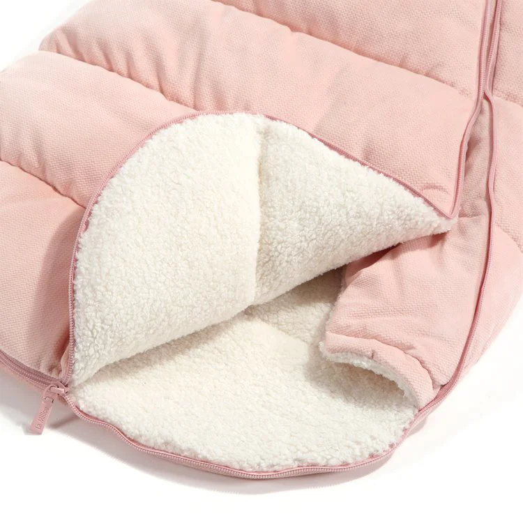 Husa De Iarna Pentru Carucior La Millou - Baby - Velvet Collection - Powder Pink