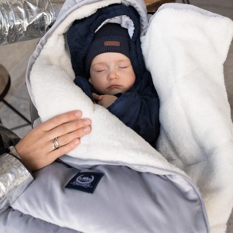 Husa De Iarna Pentru Carucior La Millou - Baby - Velvet Collection - Royal Navy