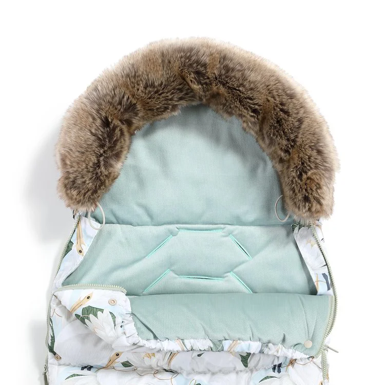 Husa de iarna pentru carucior La Millou - Uni - Heron In Cream Lotus & Smoke Mint