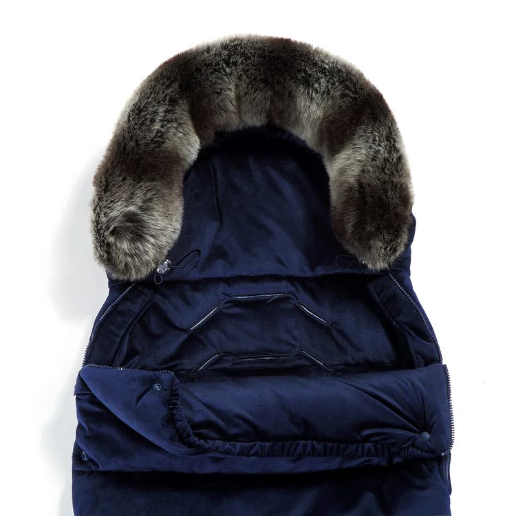 Husa de iarna pentru carucior La Millou - Uni - Velvet Collection - Royal Navy
