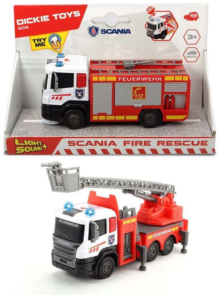 Camion de pompieri Dickie "Scania" cu sunete si lumini, 17 cm foto