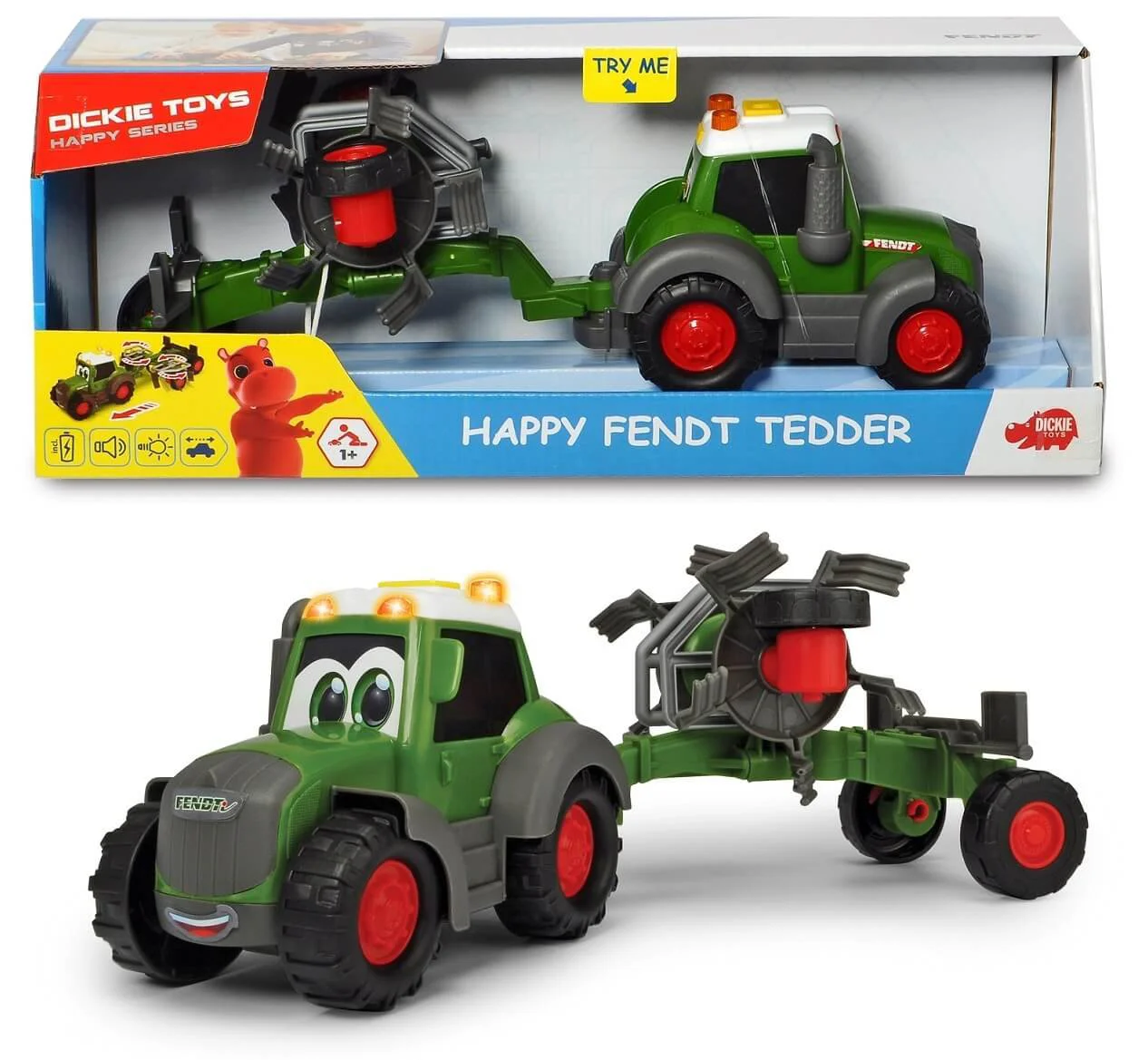 Tractor Dickie "Happy Fendt Tedder" cu sunete si lumini