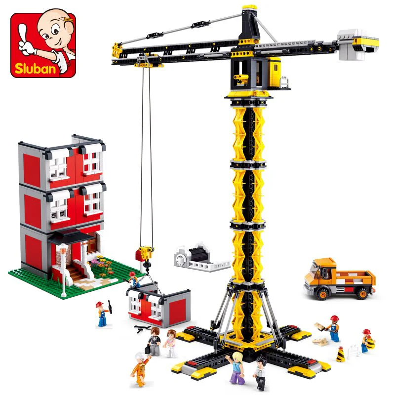 Constructor Sluban Town Camion cu macara de constructie foto