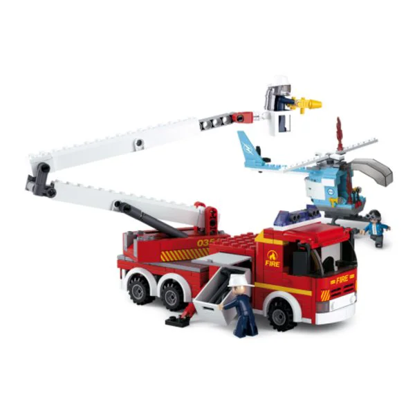Constructor Sluban FIRE - Platform Fire Truck + Fire Helicopter