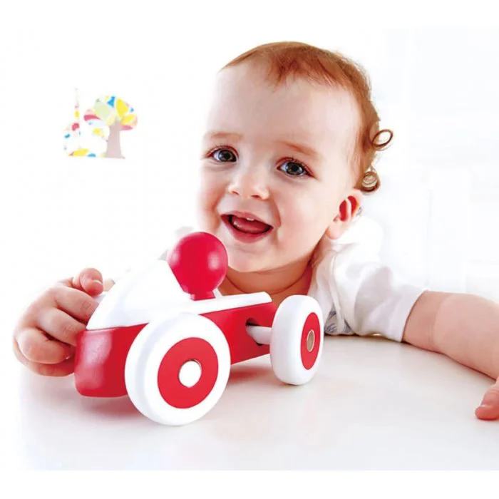 Jucarie din lemn Hape Roadster rulant, Rosu foto