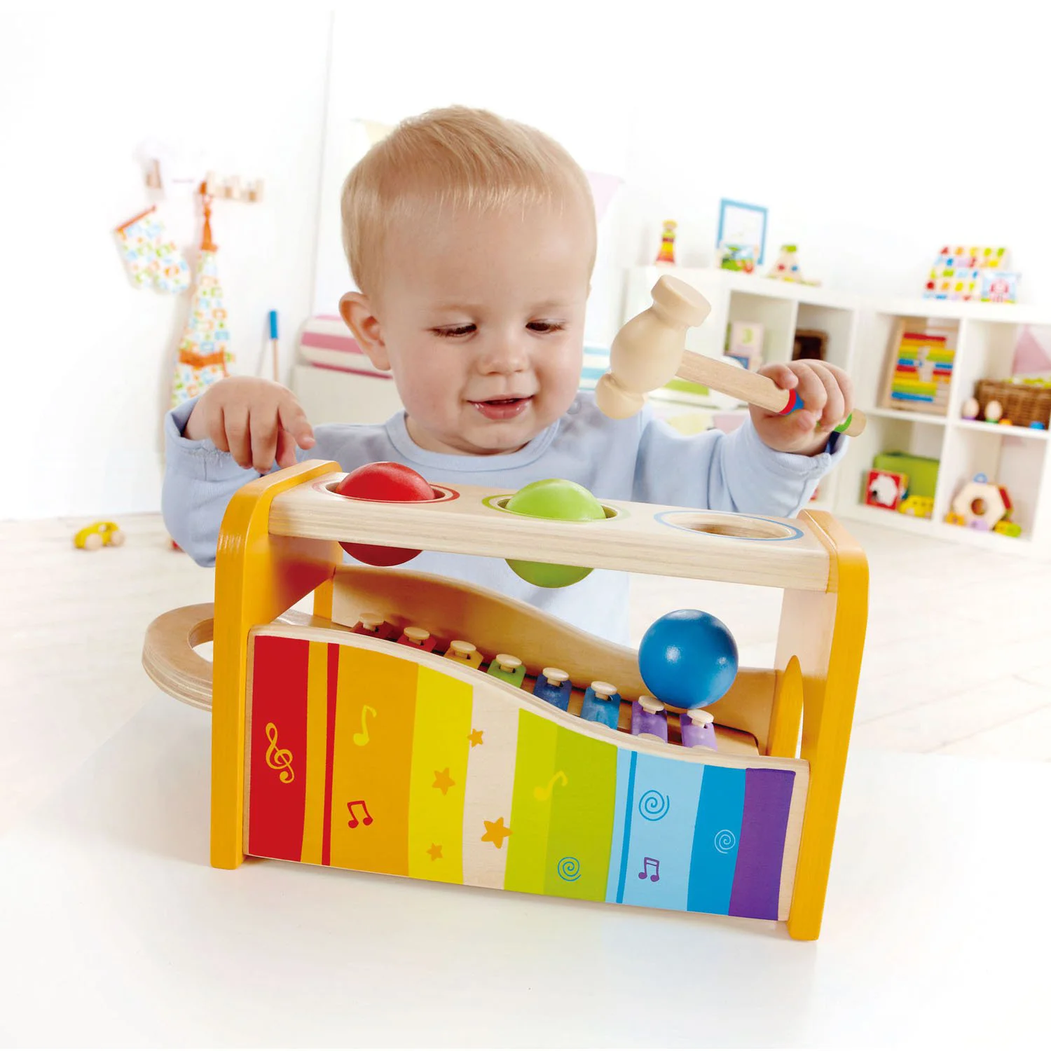 Bancheta de batai si trancaneli, Hape "Pound and Tap Bench" foto