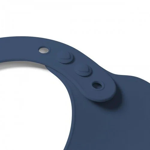 Baveta din silicon cu nasturi reglabili BabyOno, Navy Blue foto