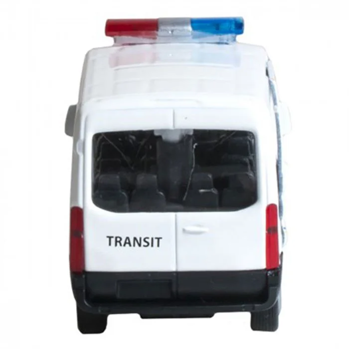 Masina cu inertie Technopark Ford Transit Politia (alb, 1:32) foto