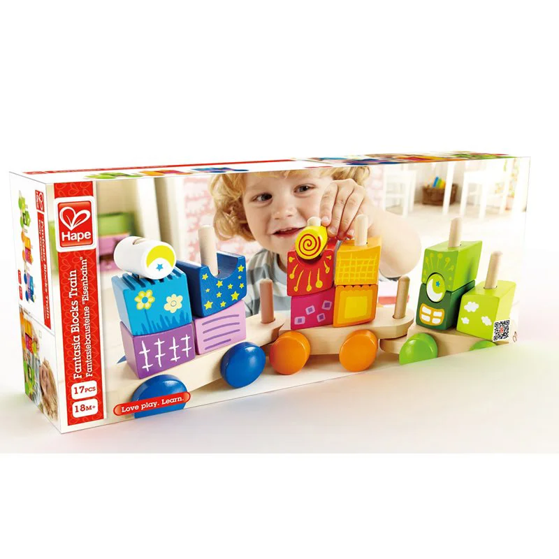 Деревянный блок-поезд Hape "Fantasia Blocks Train"