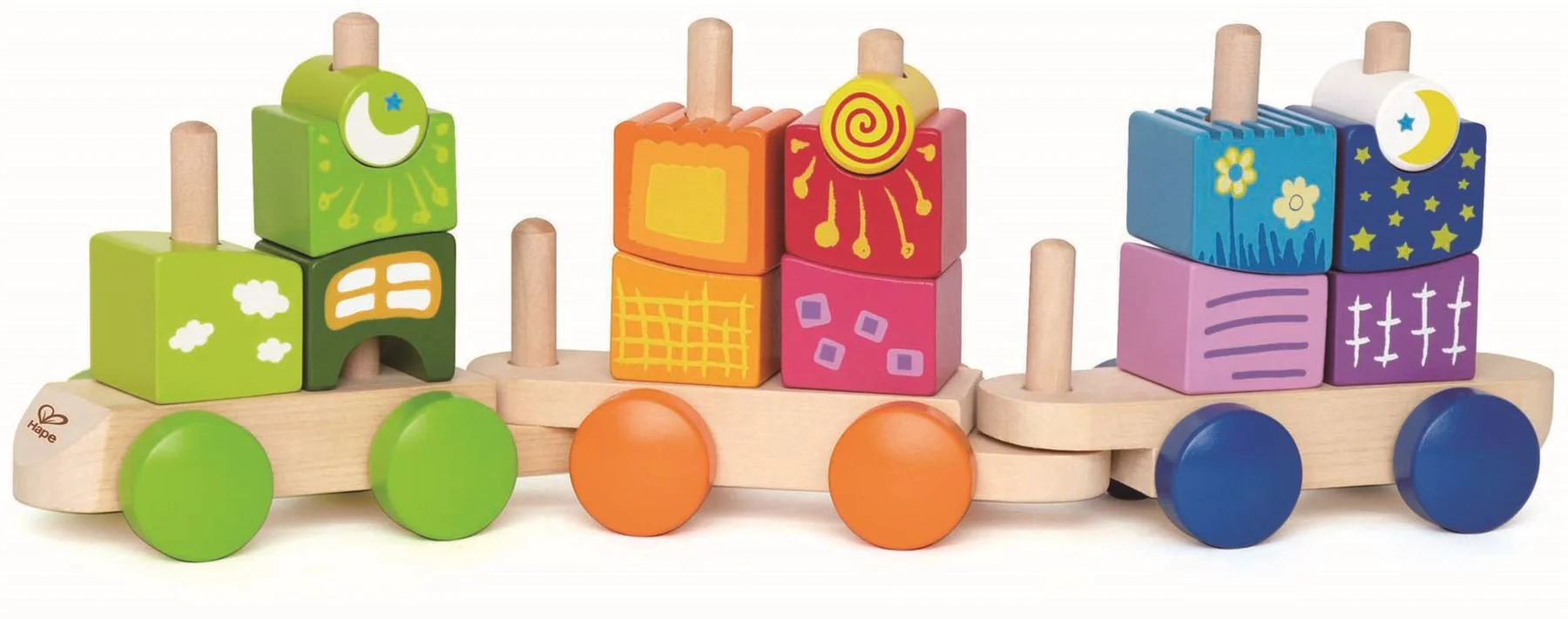 Деревянный блок-поезд Hape "Fantasia Blocks Train"