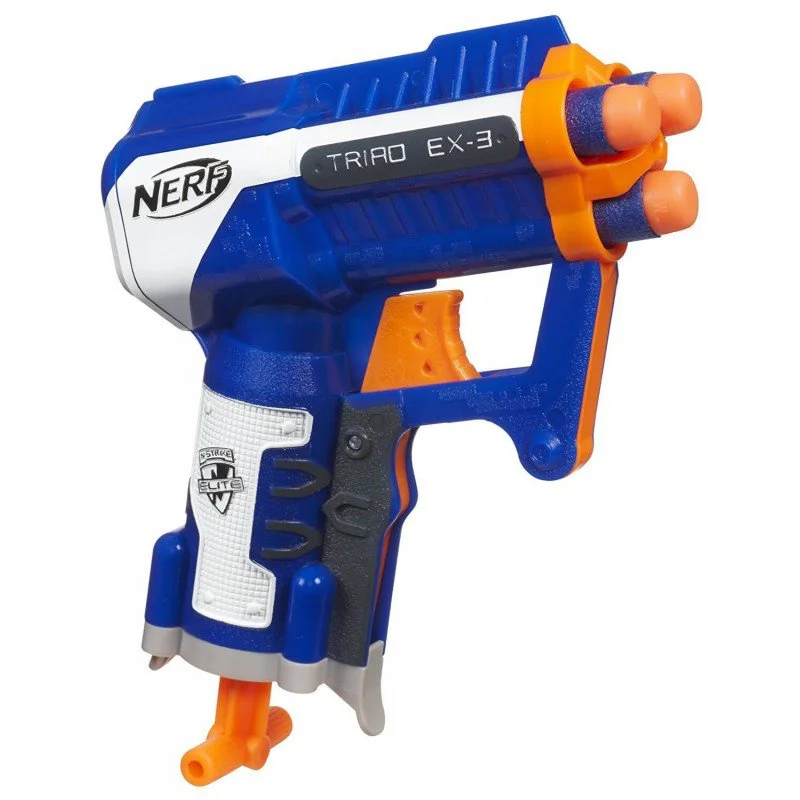Arma de jucarie Blaster Elite Triad EX-3 Nerf Hasbro, albastru foto