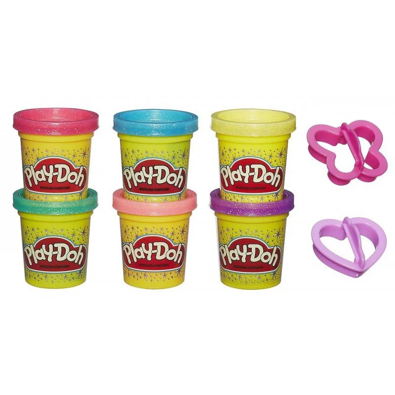 Set pentru modelare cu sclipici Hasbro Play-Doh, 6 cutii foto