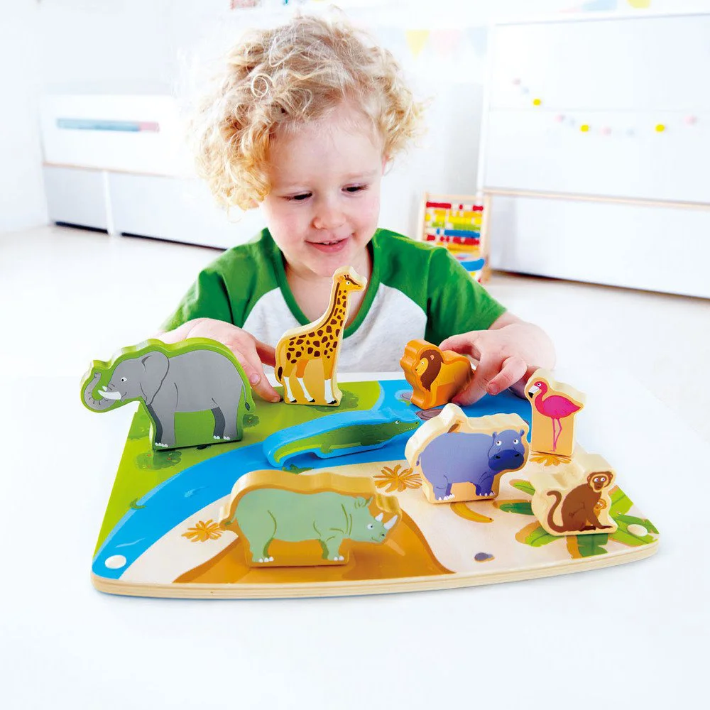 Деревянный пазл Hape Дикие животные foto
