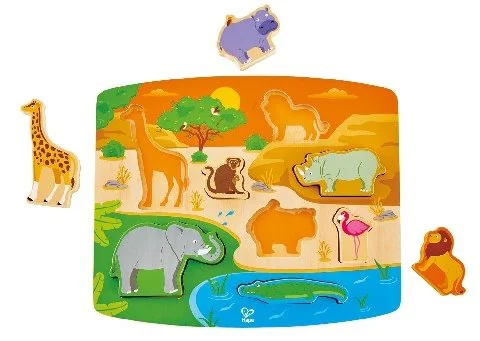 Деревянный пазл Hape Дикие животные foto