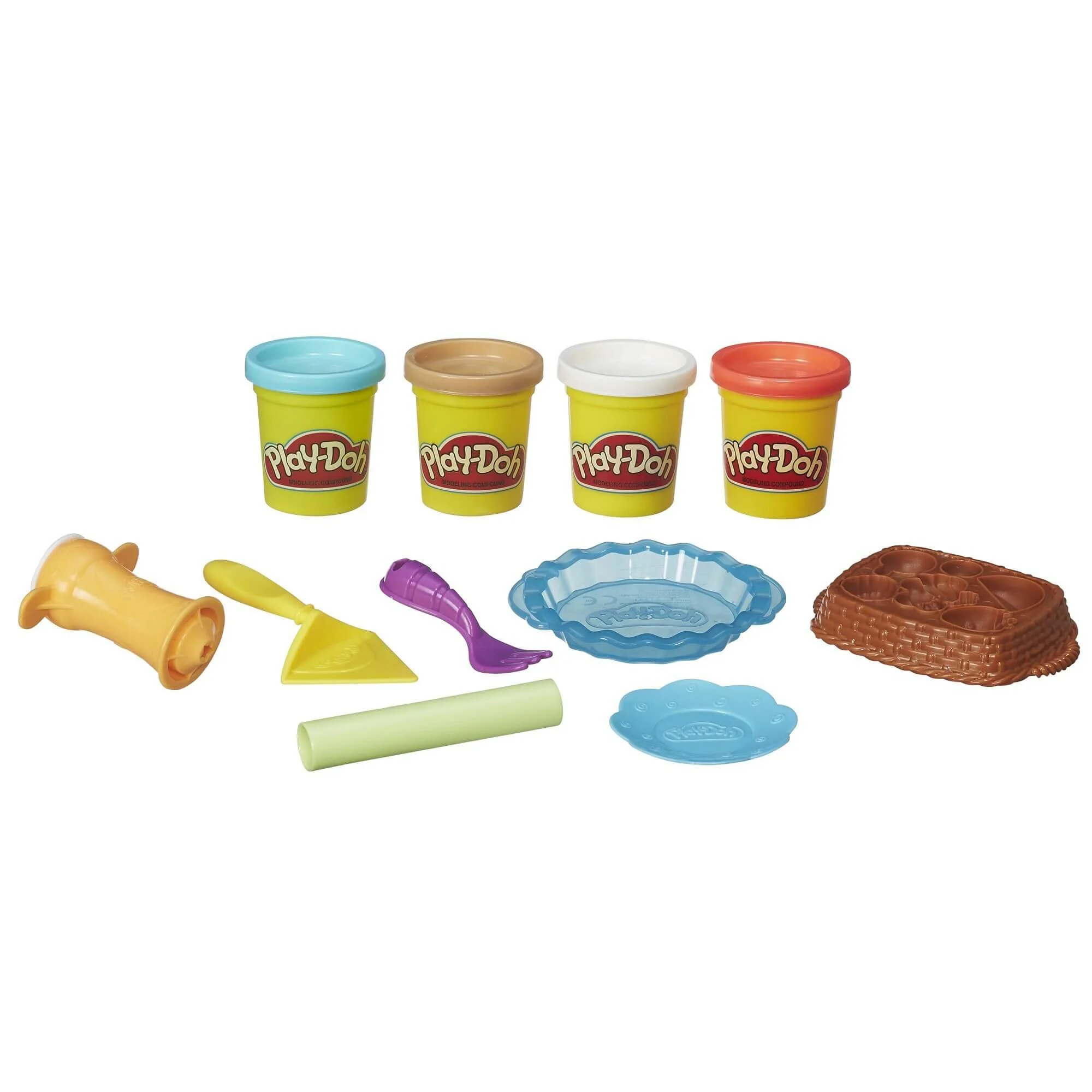 Set plastilina Placintele colorate Hasbro Play-Doh, 4 cutii si accesorii foto
