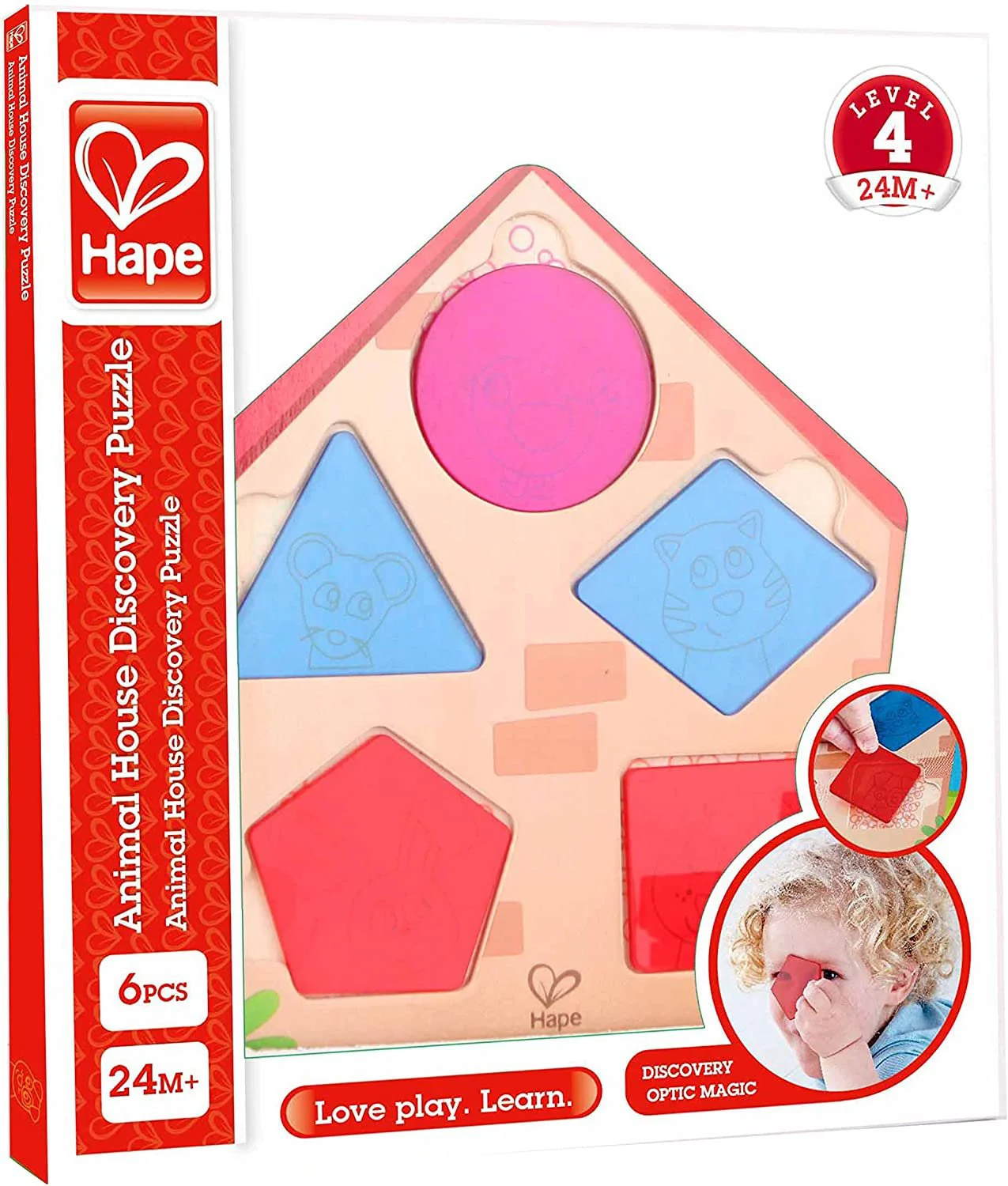 Деревянный пазл Hape Домик животных