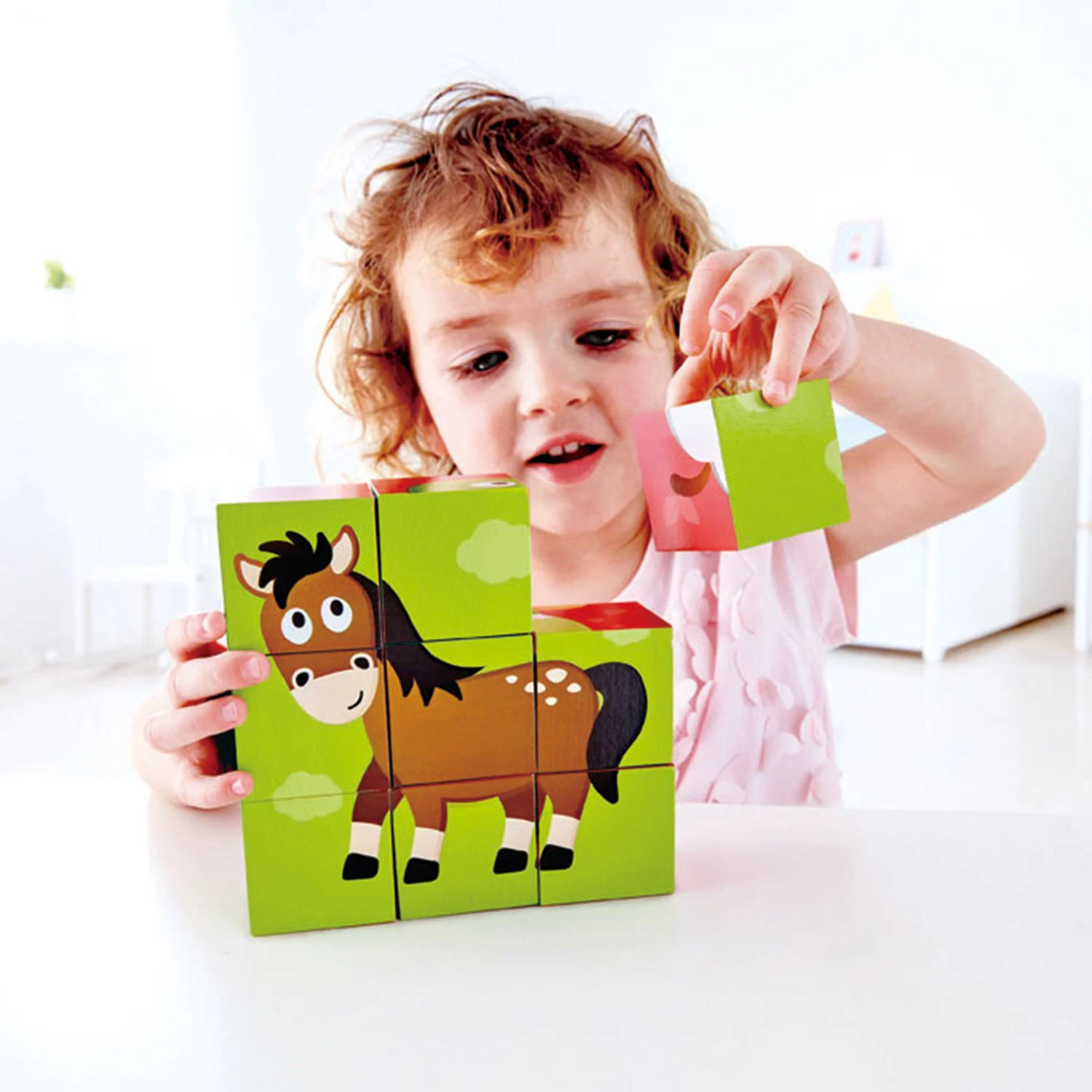 Block puzzle cu animale domestice Hape foto