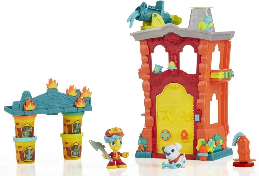 Set plastilina Statia de pompieri Hasbro Play-Doh Town, 4 cutii si accesorii foto