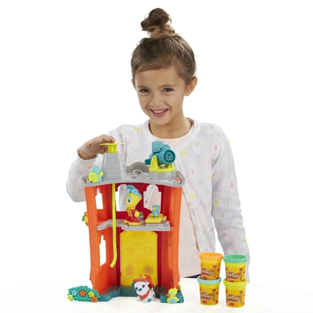 Set plastilina Statia de pompieri Hasbro Play-Doh Town, 4 cutii si accesorii foto