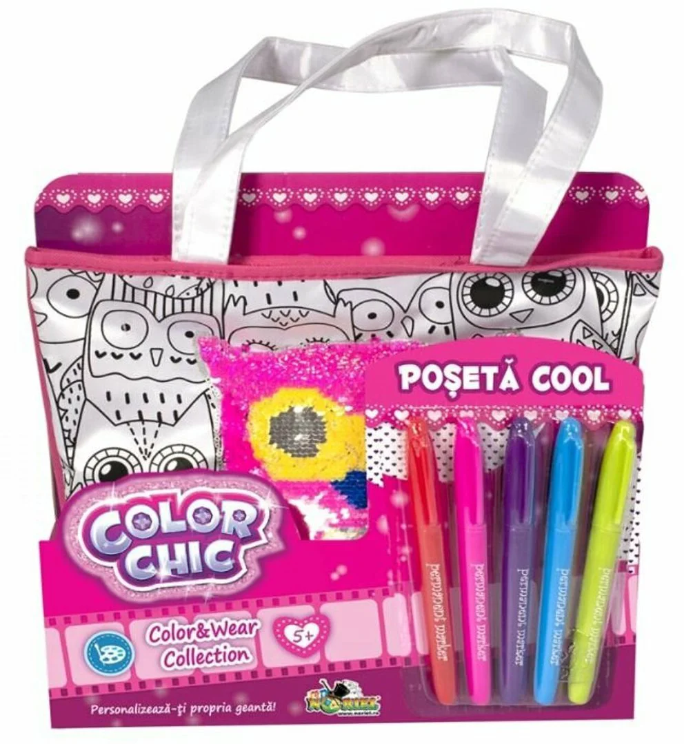 Poseta cool Noriel Color Chic cu paiete reversibile