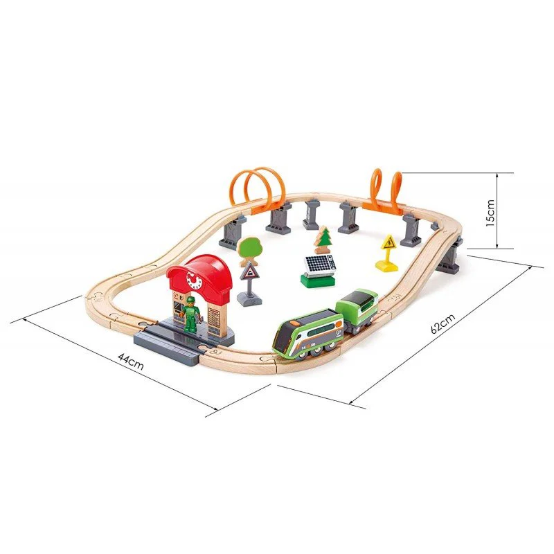 Поезд на солнечных батареях с железной дорогой Hape "Solar Power Circuit"