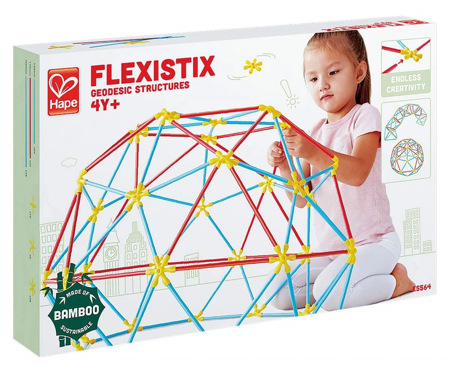 Constructor din bambus Hape Structuri geodezice Flexistix foto