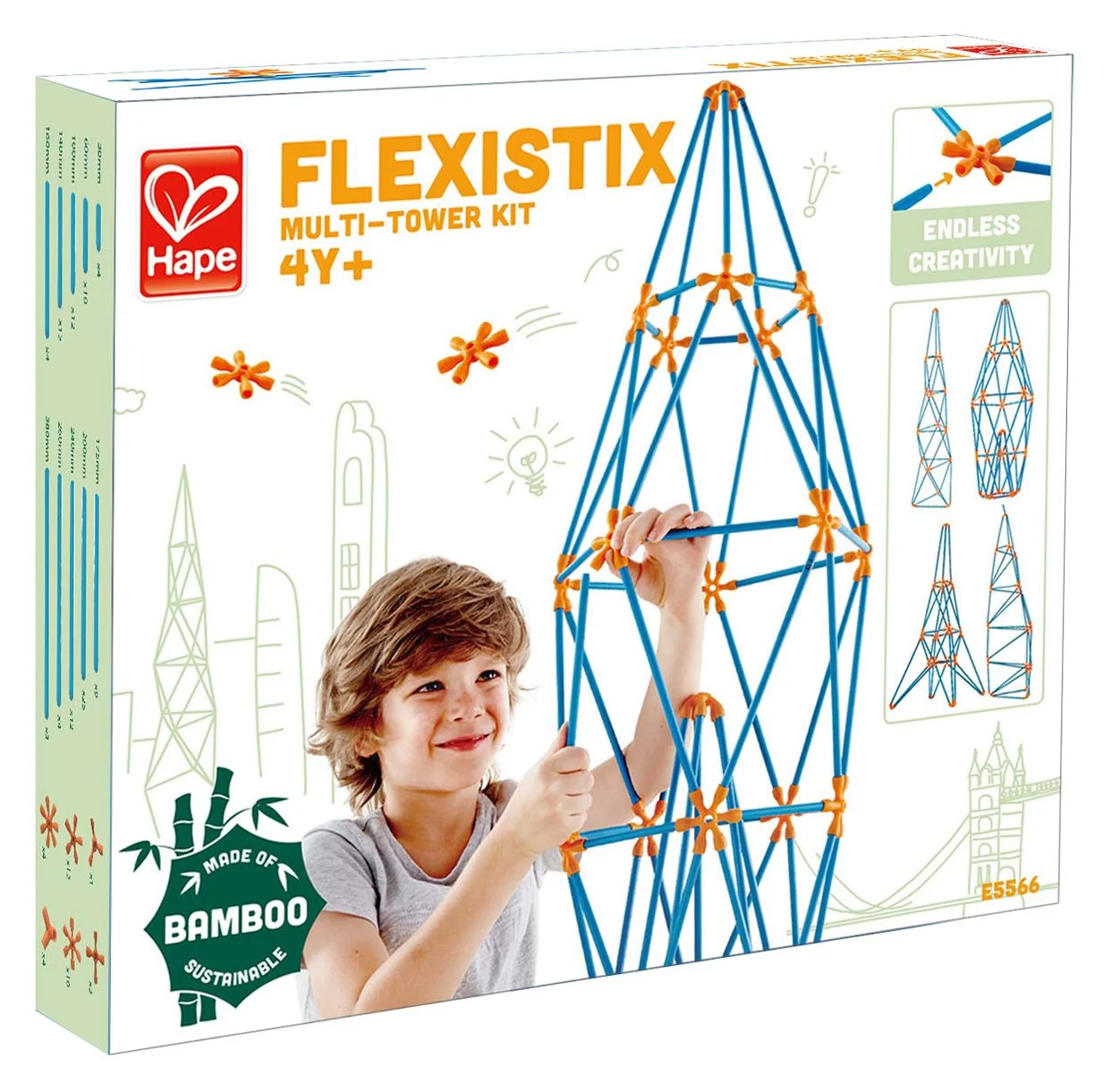 Строительный набор из бамбука Hape Flexistix Multi-Tower
