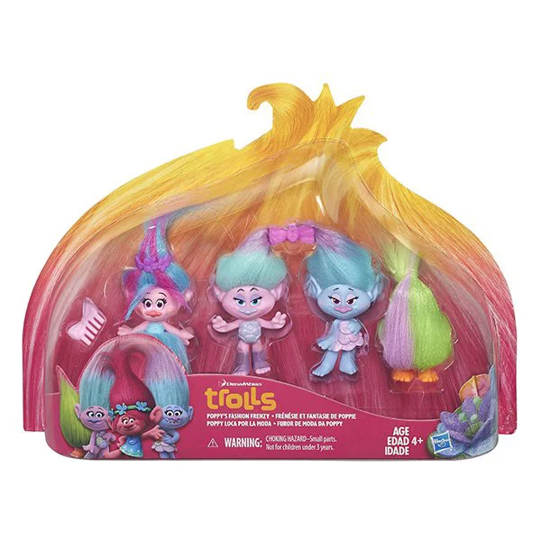 Набор 4 фигурок и аксессуары Trolls Dream Works Hasbro, 10 см, ассортимент