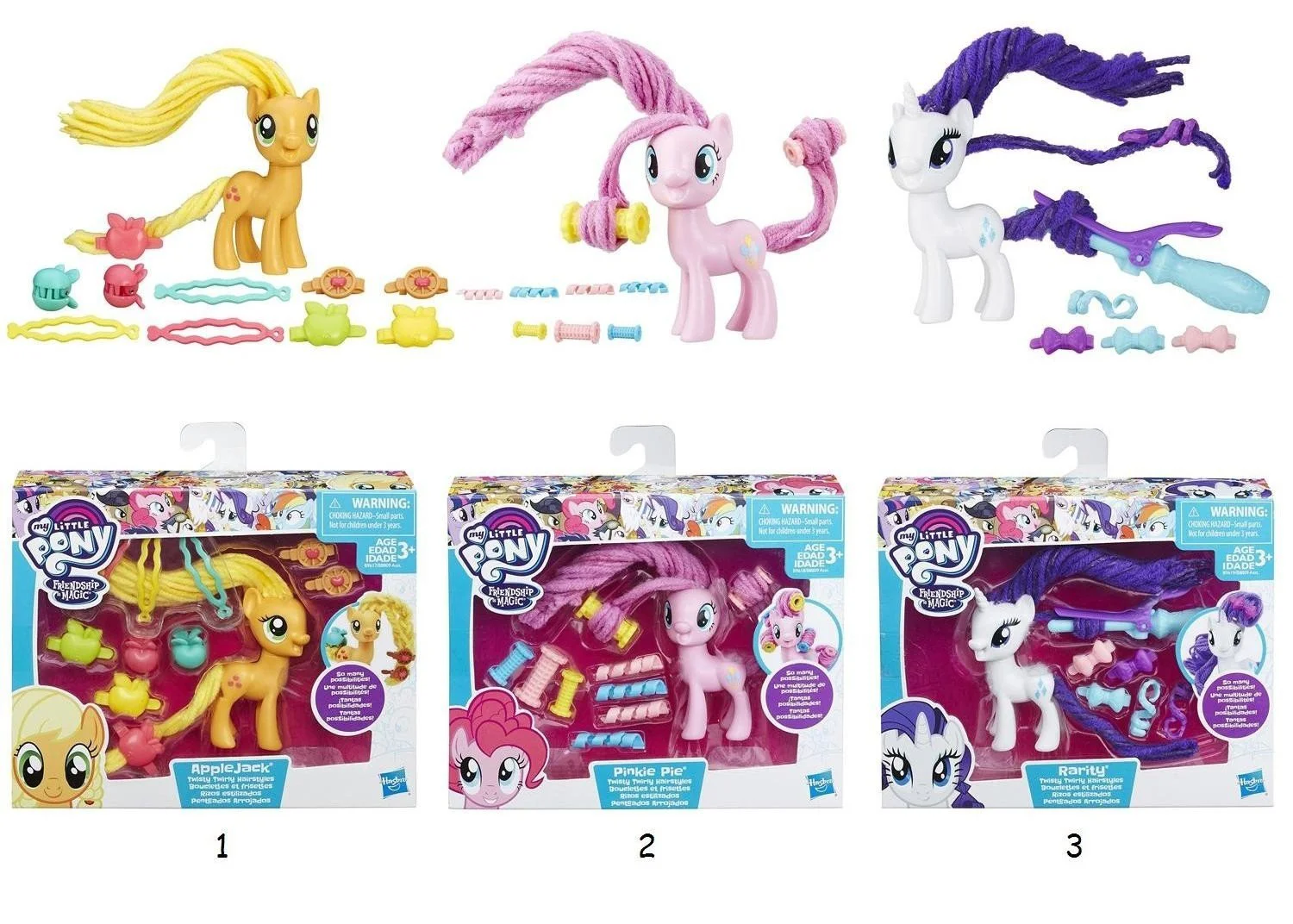 Set figurine si accesorii Pony cu coafuri stilate My Little Pony Hasbro, 7.5 cm, sortiment