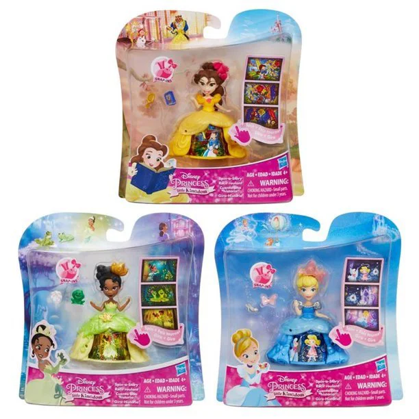 Mini papusa cu rochie magica Disney Princess Hasbro, 7.5 cm, sortiment