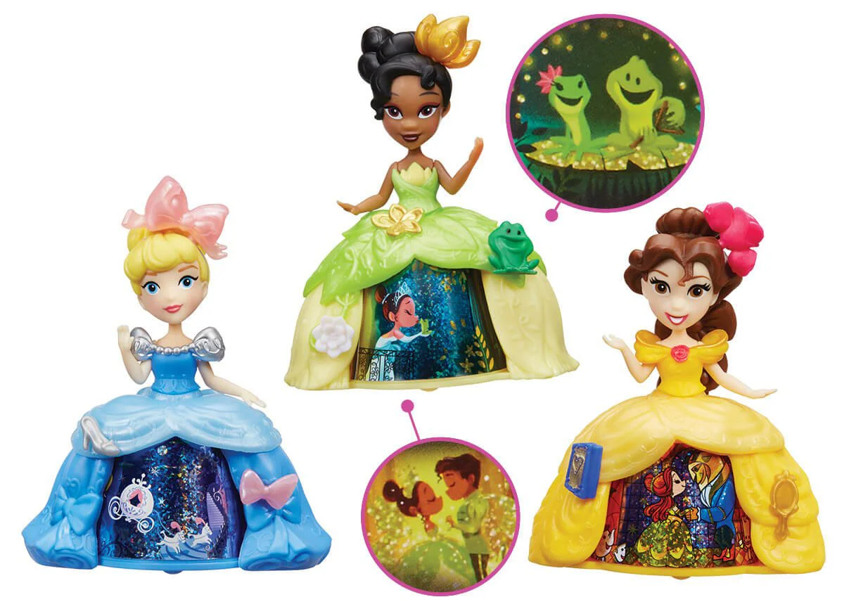 Mini papusa cu rochie magica Disney Princess Hasbro, 7.5 cm, sortiment