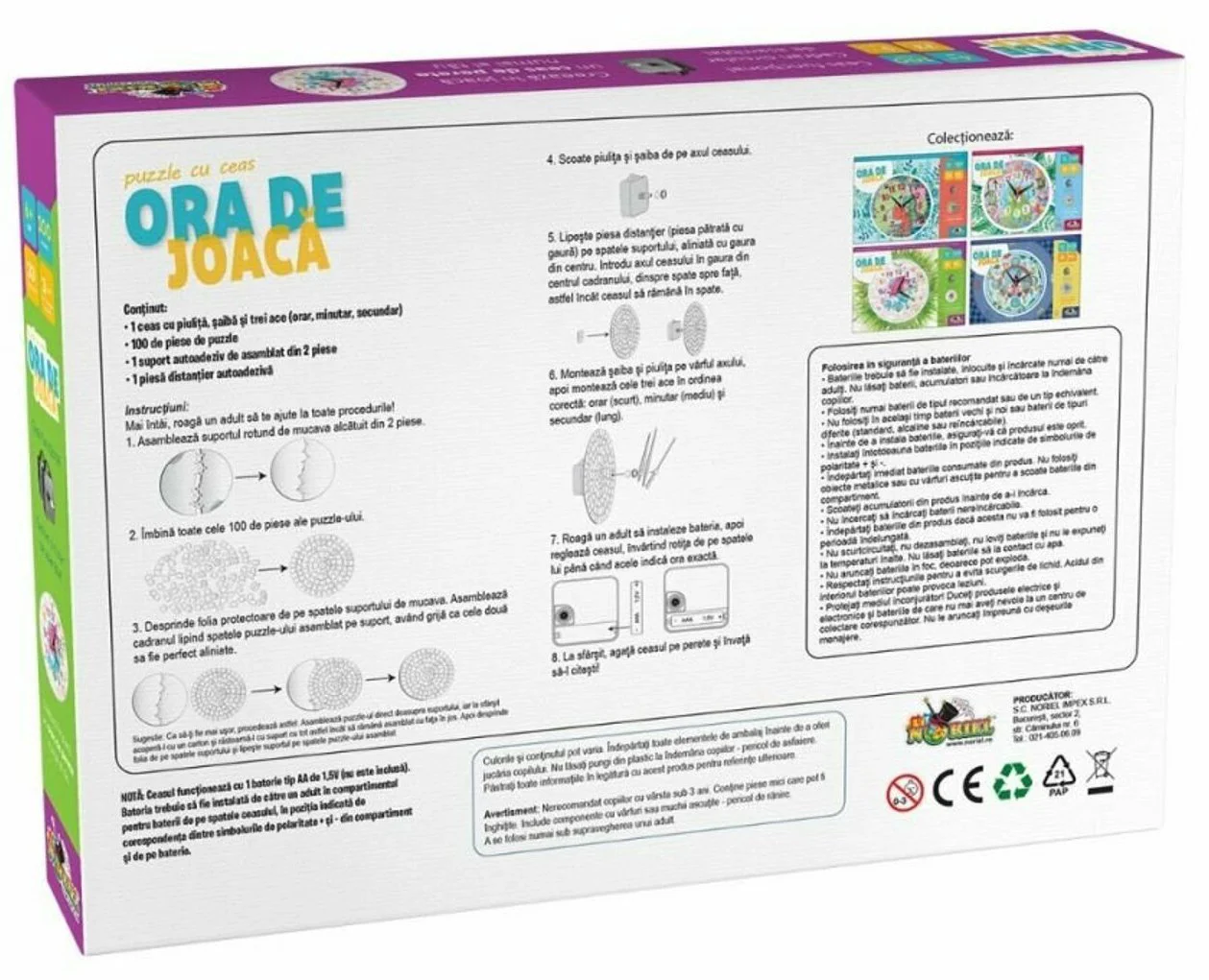 Puzzle cu ceas Noriel Ora de joaca "Sirena"