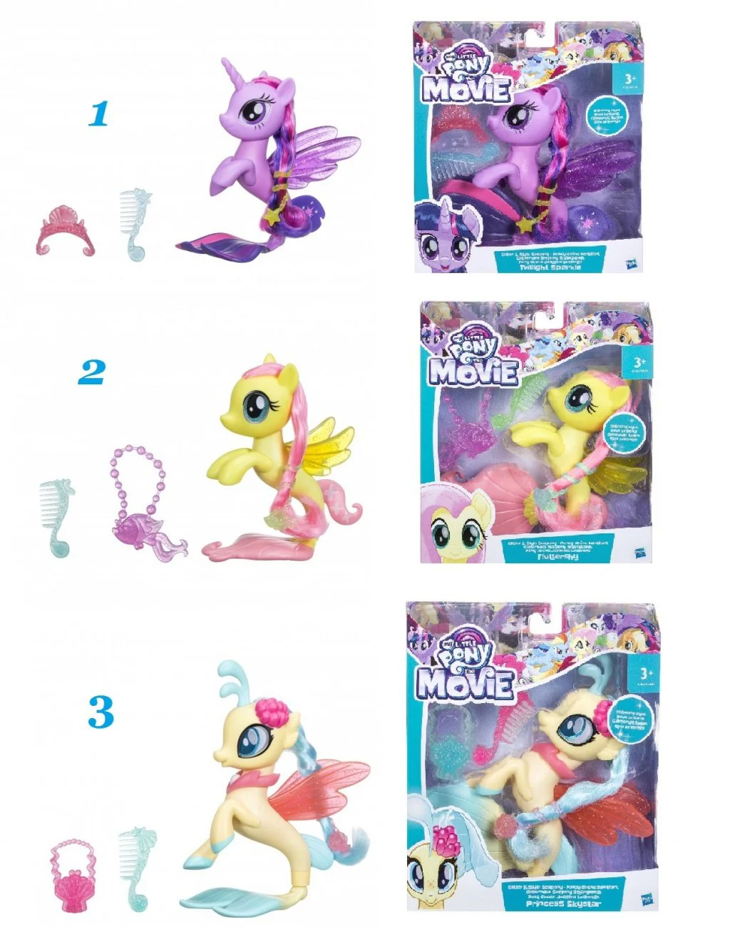 Set figurina si accesorii Ponei sirena My Little Pony Hasbro, 15 cm, sortiment