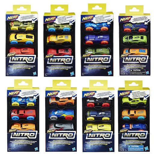 Set de 3 masini Nerf Nitro Hasbro, sortiment