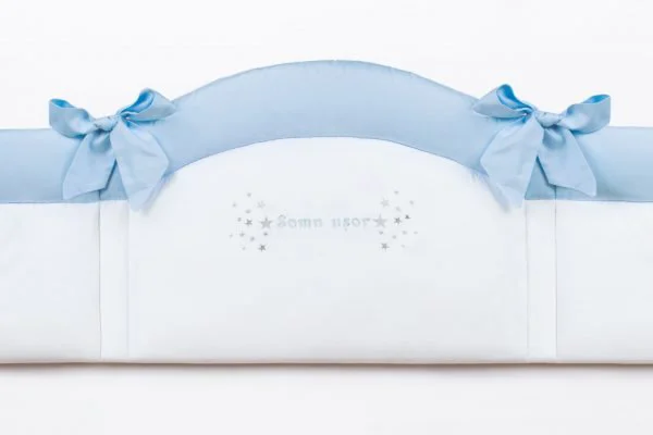 Aparator de patut Specialbaby Sofia albastru pe 4 laturi (Pentru patut de 120*60cm) foto