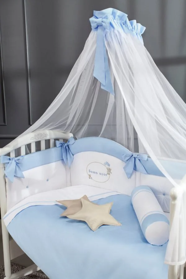 Бортики для кроватки Specialbaby Sofia голубой на 4 стороны (Для детской кроватки 120*60 см) foto