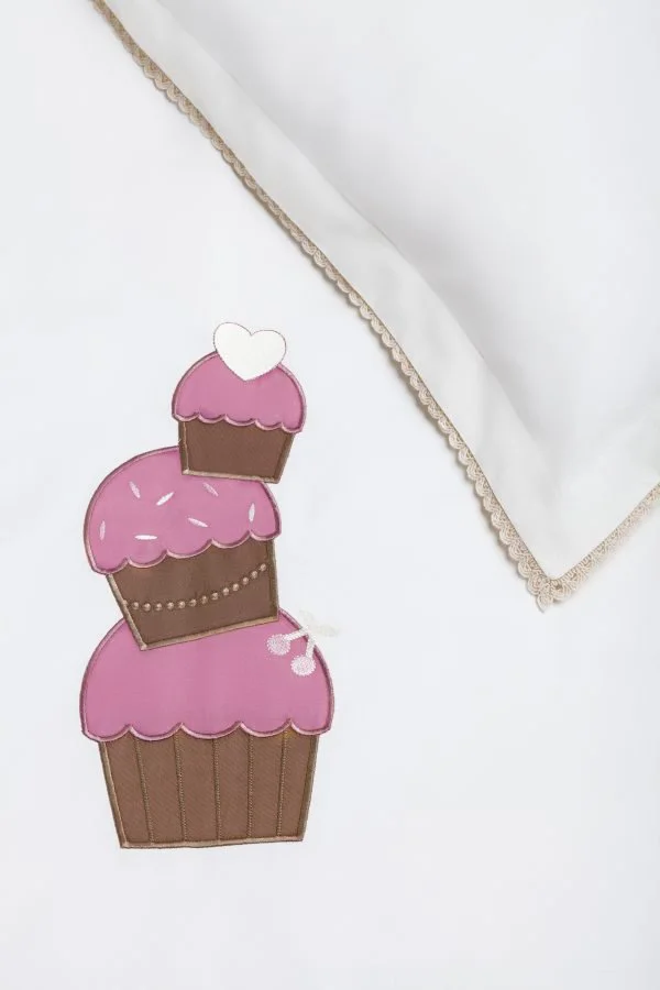 Set lenjerie de patut Specialbaby Gigi roz din 3 piese (Pentru patut de 120*60 cm)