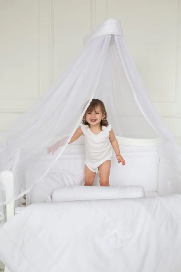 Set lenjerie de patut Specialbaby Anie alb din 3 piese (Pentru patut de 120*60 cm) foto