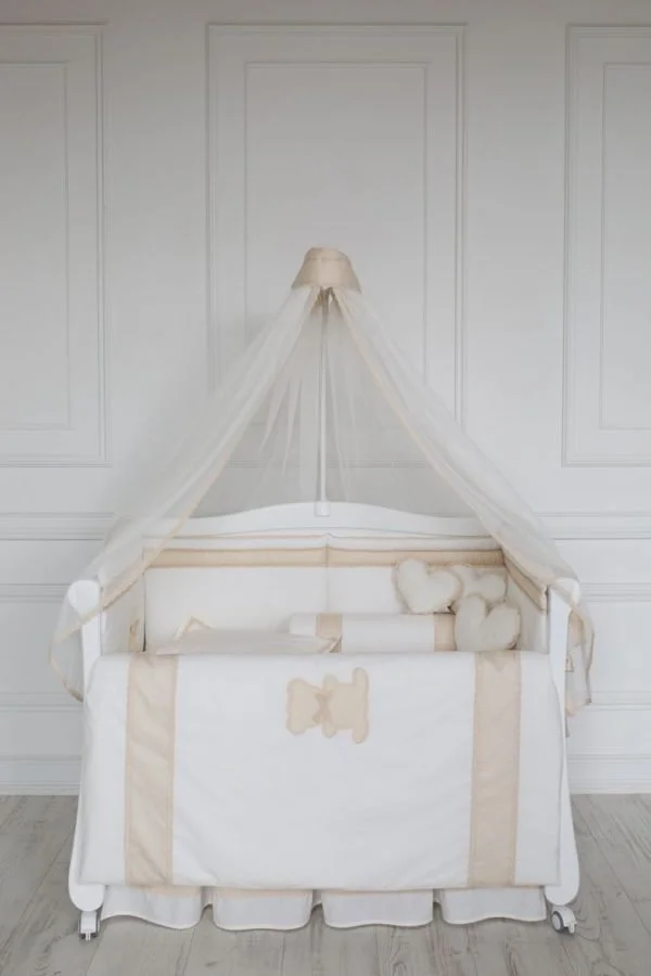 Set lenjerie de patut Specialbaby Anie ivory din 3 piese (Pentru patut de 120*60 cm) foto