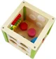 Cub educational LEANTOYS din lemn cu sorter si labirint