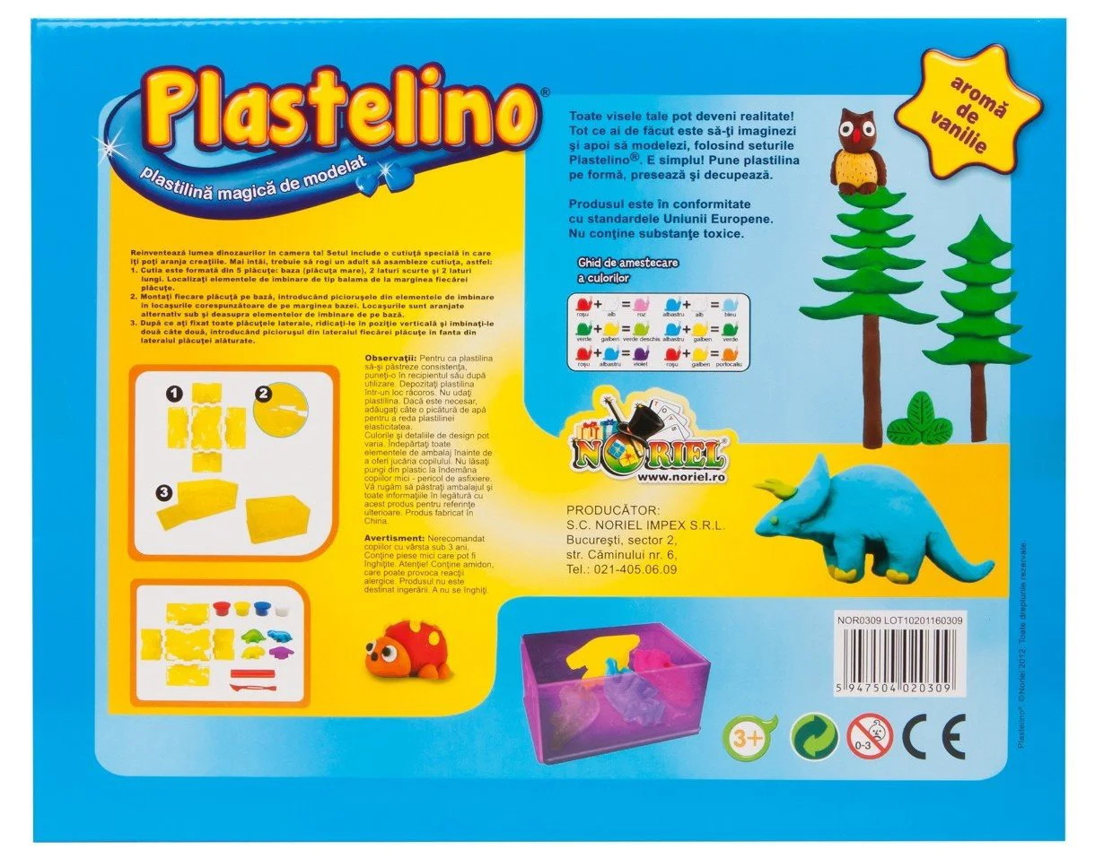 Set de modelare Noriel Plastelino "Lumea Dinozaurilor"