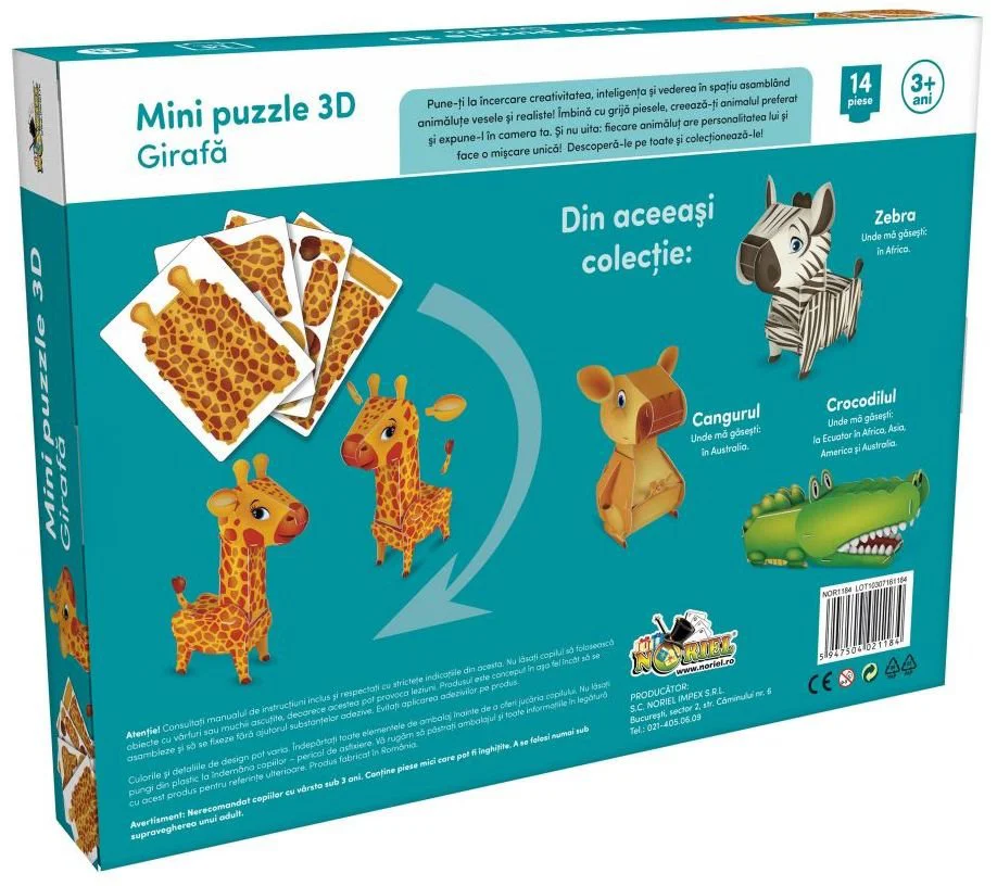 Mini puzzle Noriel 3D Girafa foto