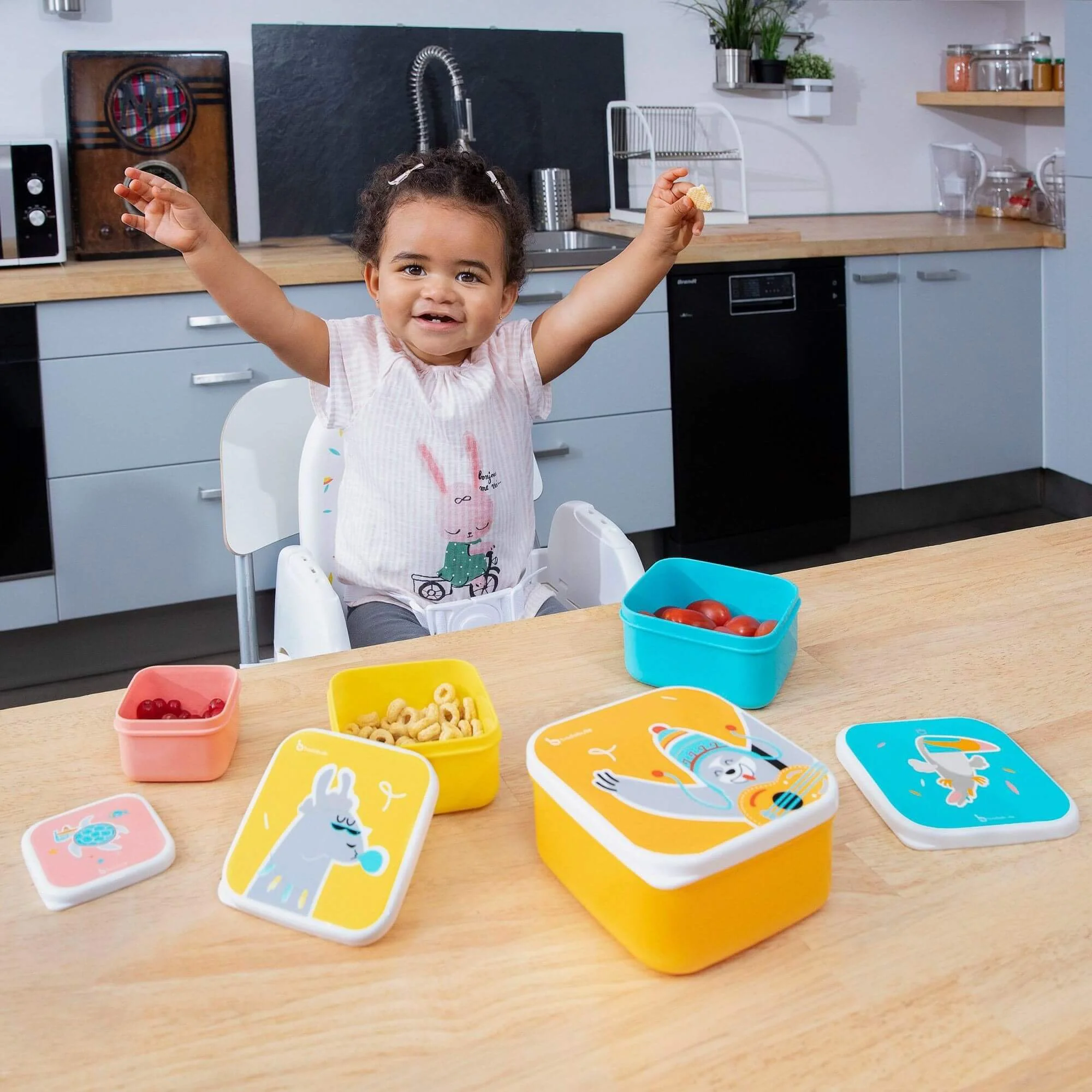 Set cutii depozitare alimente Badabulle, 4 buc. foto