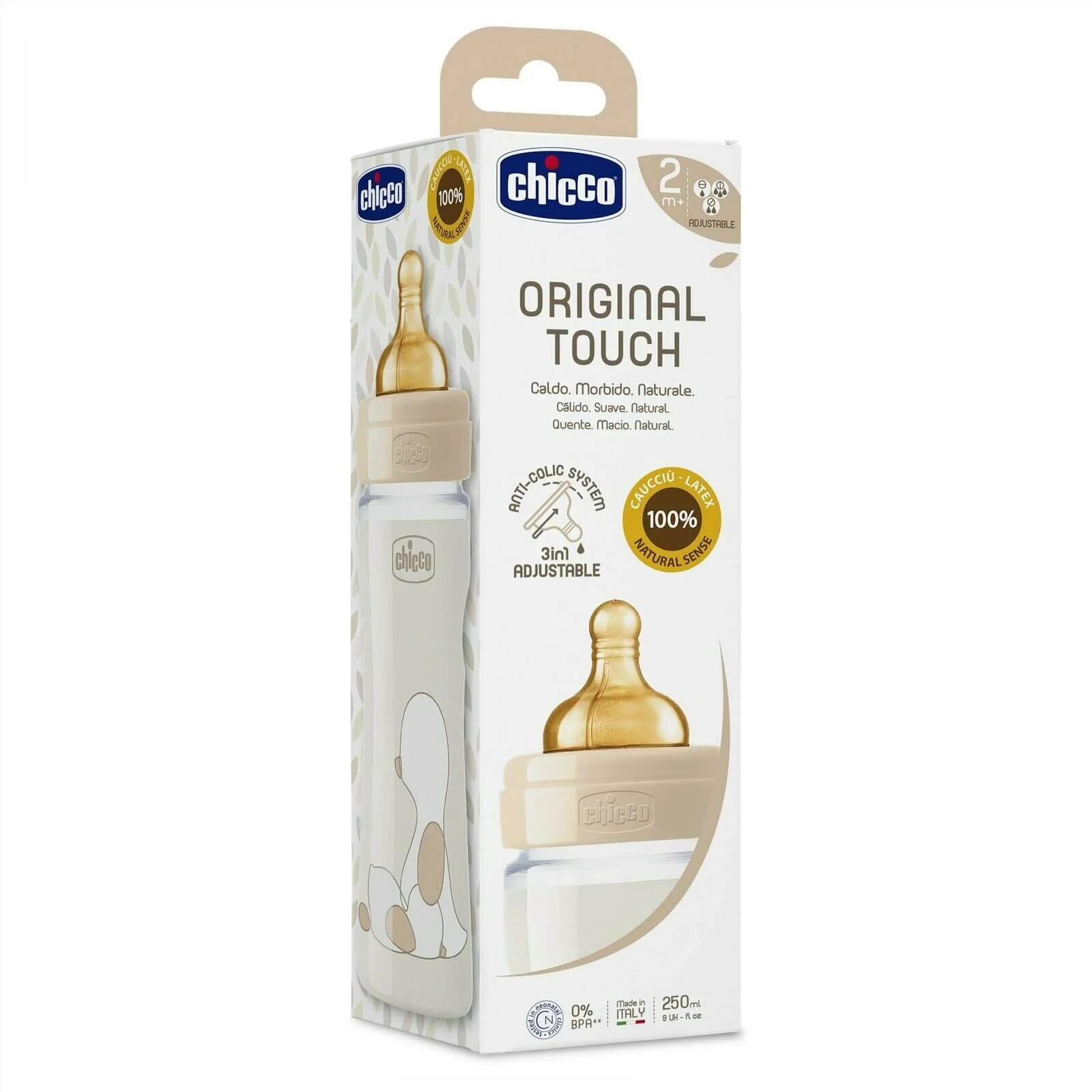 Biberon din plastic Chicco Original Touch cu tetina din latex (2+ luni), 250 ml foto