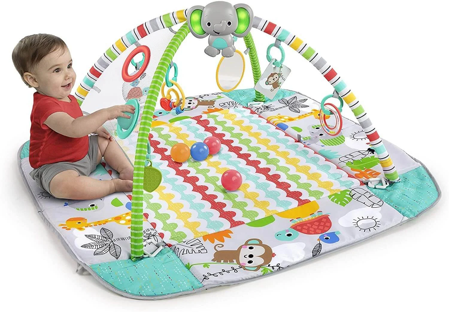 Развивающий коврик Bright Starts 5 в 1 Gym & Ball Pit Totally Tropical