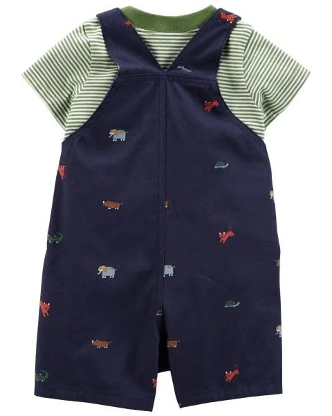 Carter's Set 2 piese Animale - Tricou si salopeta foto